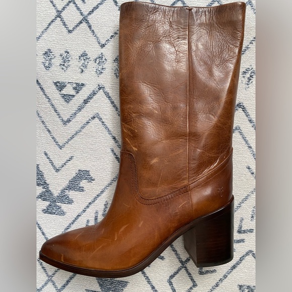 FRYE Boots Cognac Size 9.5 - Picture 8 of 12